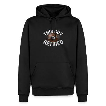Retirement - Men’s Premium Organic Hoodie - black - Front - Nico (187cm)