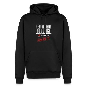 Retirement - Men’s Premium Organic Hoodie - black - Front - Nico (187cm)