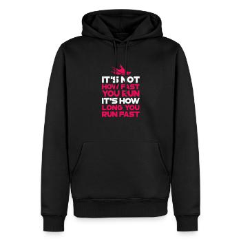 Courir - Sweat à capuche Premium bio Homme - noir - Devant - Nico (187cm)