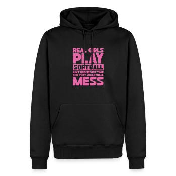 Joueur de softball Baseball Sport Pitcher Cadeau - Sweat à capuche Premium bio Homme - noir - Devant - Nico (187cm)