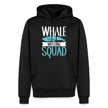 Observateurs de baleines - Sweat à capuche Premium bio Homme - noir - Devant - Nico (187cm)