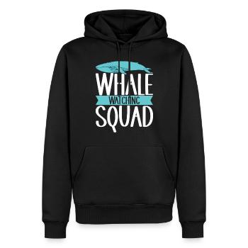 Observateurs de baleines - Sweat à capuche Premium bio Homme - noir - Devant - Nico (187cm)