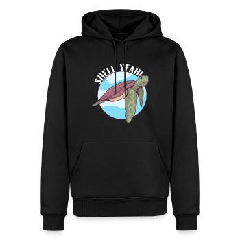 Tortue Tortue aquatique - Sweat à capuche Premium bio Homme - noir - Devant - Nico (187cm)