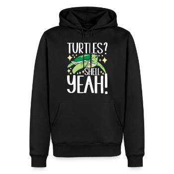 Tortue Tortue aquatique - Sweat à capuche Premium bio Homme - noir - Devant - Nico (187cm)