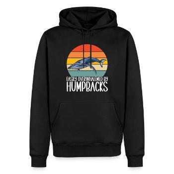 Observateurs de baleines - Sweat à capuche Premium bio Homme - noir - Devant - Nico (187cm)