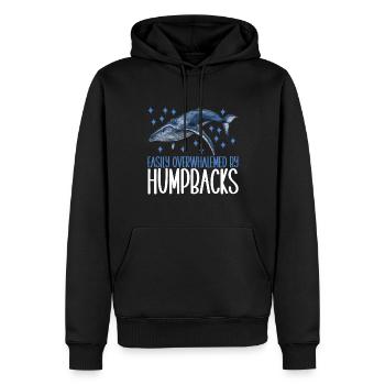 Observateurs de baleines - Sweat à capuche Premium bio Homme - noir - Devant - Nico (187cm)