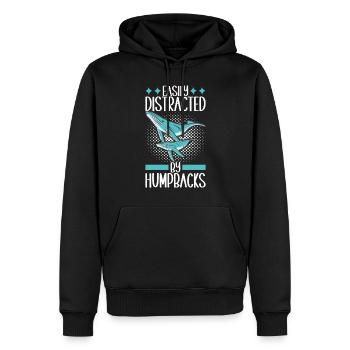 Observateurs de baleines - Sweat à capuche Premium bio Homme - noir - Devant - Nico (187cm)