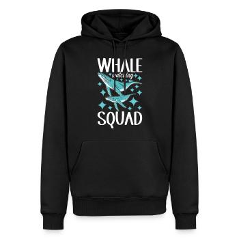 Observateurs de baleines - Sweat à capuche Premium bio Homme - noir - Devant - Nico (187cm)