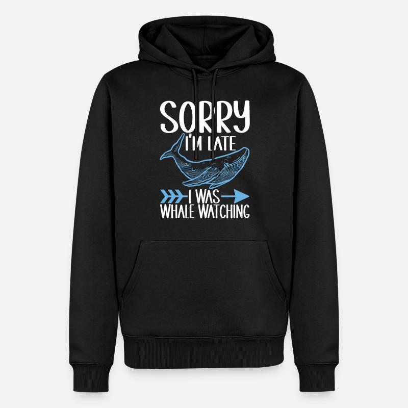 Wale Walbeobachter - Männer Premium Bio Hoodie - Schwarz