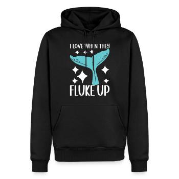 Observateurs de baleines - Sweat à capuche Premium bio Homme - noir - Devant - Nico (187cm)