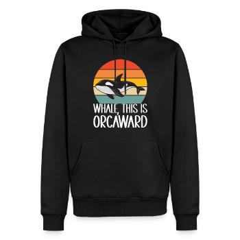 Orques d’observation des baleines - Sweat à capuche Premium bio Homme - noir - Devant - Nico (187cm)
