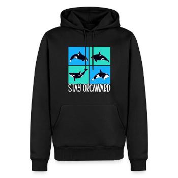 Orques d’observation des baleines - Sweat à capuche Premium bio Homme - noir - Devant - Nico (187cm)