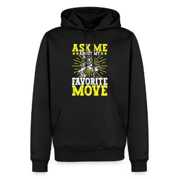 Lutte Lutteurs Lutteurs - Sweat à capuche Premium bio Homme - noir - Devant - Nico (187cm)