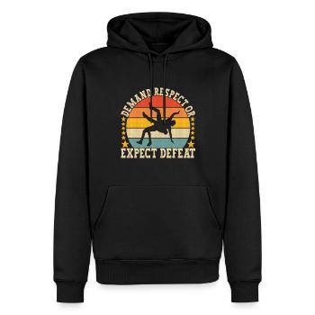 Lutte Lutteurs Lutteurs - Sweat à capuche Premium bio Homme - noir - Devant - Nico (187cm)