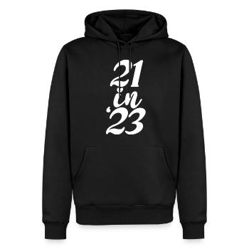 Cadeau 21e anniversaire 21 ans Hommes & Femmes - Sweat à capuche Premium bio Homme - noir - Devant - Nico (187cm)