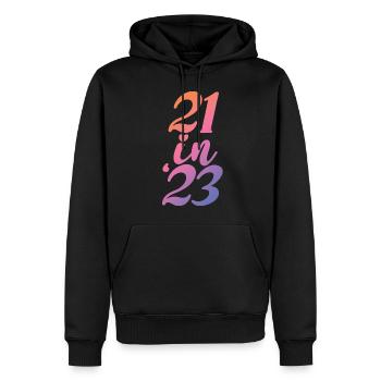 Cadeau 21e anniversaire 21 ans Hommes & Femmes - Sweat à capuche Premium bio Homme - noir - Devant - Nico (187cm)