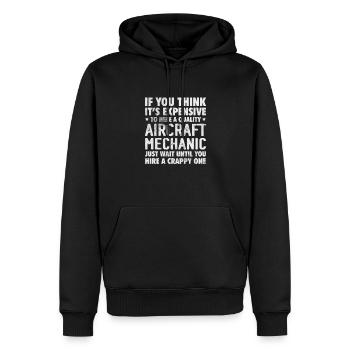 Mécanicien d’avion Aviation Cadeau d’avion - Sweat à capuche Premium bio Homme - noir - Devant - Nico (187cm)