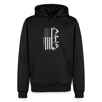 Archerie - Sweat à capuche Premium bio Homme - noir - Devant - Nico (187cm)
