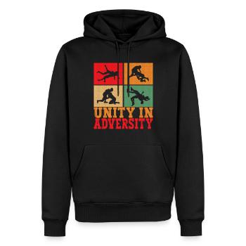Lutte Lutteurs Lutteurs - Sweat à capuche Premium bio Homme - noir - Devant - Nico (187cm)