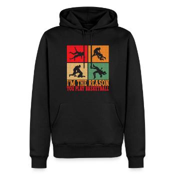 Lutte Lutteurs Lutteurs - Sweat à capuche Premium bio Homme - noir - Devant - Nico (187cm)