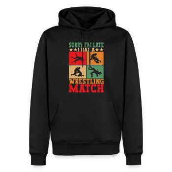 Lutte Lutteurs Lutteurs - Sweat à capuche Premium bio Homme - noir - Devant - Nico (187cm)