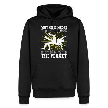 Lutte Lutteurs Lutteurs - Sweat à capuche Premium bio Homme - noir - Devant - Nico (187cm)