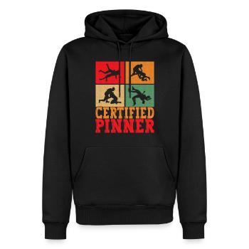 Lutte Lutteurs Lutteurs - Sweat à capuche Premium bio Homme - noir - Devant - Nico (187cm)
