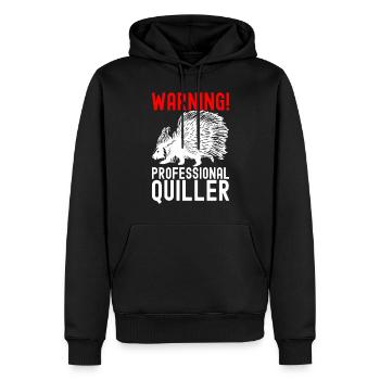 Porc-épic mignon - Sweat à capuche Premium bio Homme - noir - Devant - Nico (187cm)