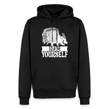 Porc-épic mignon - Sweat à capuche Premium bio Homme - noir - Devant - Nico (187cm)