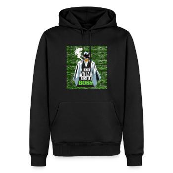 I Exit VIM like a Boss for Linux Coder and Hacker - Männer Premium Bio Hoodie - Schwarz - Vorne - Nico (187cm)
