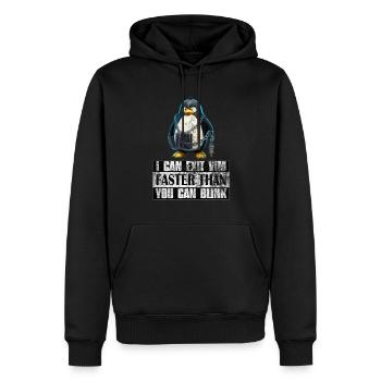 I Can Exit VIM Faster Than You Can Blink Linux - Männer Premium Bio Hoodie - Schwarz - Vorne - Nico (187cm)