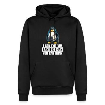 I Can Exit VIM Faster Than You Can Blink Linux Fun - Männer Premium Bio Hoodie - Schwarz - Vorne - Nico (187cm)