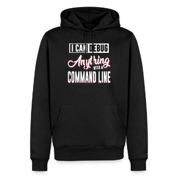 I Can Debug Anything With a Command Line for Linux - Männer Premium Bio Hoodie - Schwarz - Vorne - Nico (187cm)