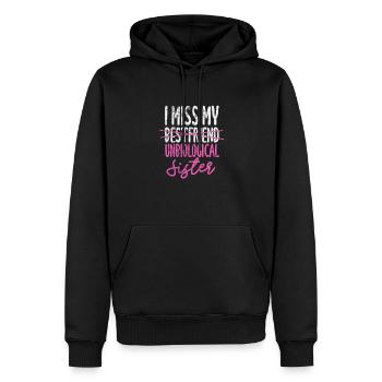 Soeur Frère Frères et sœurs Cadeau de famille - Sweat à capuche Premium bio Homme - noir - Devant - Nico (187cm)