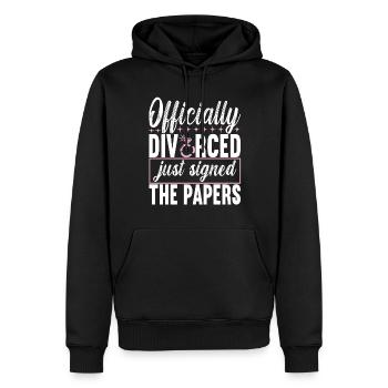Divorce Divorcé - Sweat à capuche Premium bio Homme - noir - Devant - Nico (187cm)