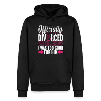 Divorce Divorcé - Sweat à capuche Premium bio Homme - noir - Devant - Nico (187cm)