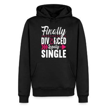 Divorce Divorcé - Sweat à capuche Premium bio Homme - noir - Devant - Nico (187cm)