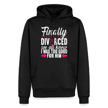 Divorce Divorcé - Sweat à capuche Premium bio Homme - noir - Devant - Nico (187cm)