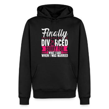 Divorce Divorcé - Sweat à capuche Premium bio Homme - noir - Devant - Nico (187cm)