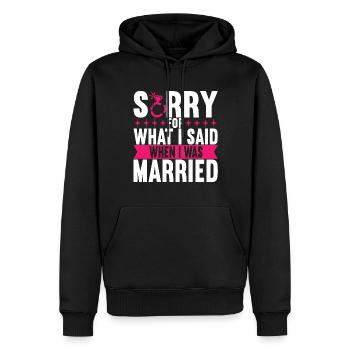 Divorce Divorcé - Sweat à capuche Premium bio Homme - noir - Devant - Nico (187cm)