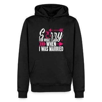 Divorce Divorcé - Sweat à capuche Premium bio Homme - noir - Devant - Nico (187cm)