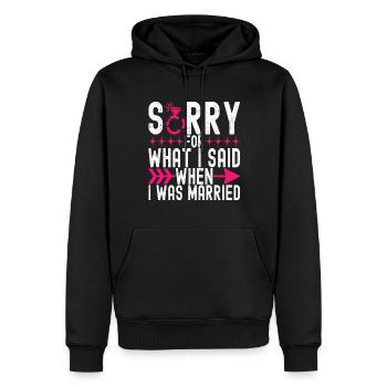 Divorce Divorcé - Sweat à capuche Premium bio Homme - noir - Devant - Nico (187cm)