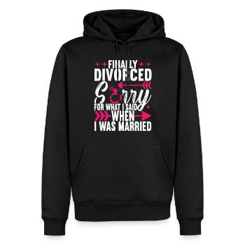 Divorce Divorcé - Sweat à capuche Premium bio Homme - noir - Devant - Nico (187cm)