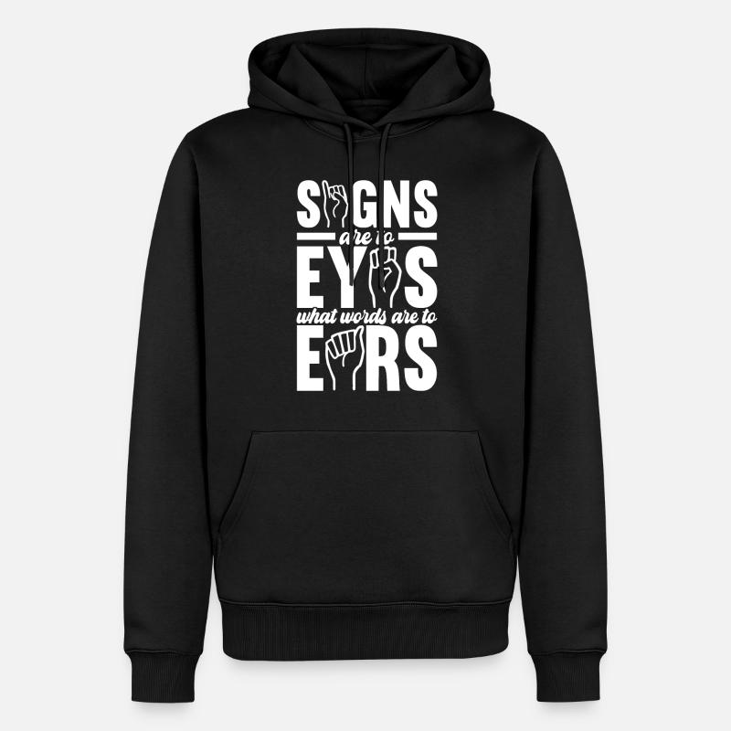 Sourds sourds muets sourds - Sweat à capuche Premium bio Homme - noir