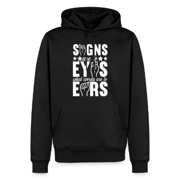 Taub Taubstumm Deaf - Männer Premium Bio Hoodie - Schwarz - Vorne - Nico (187cm)