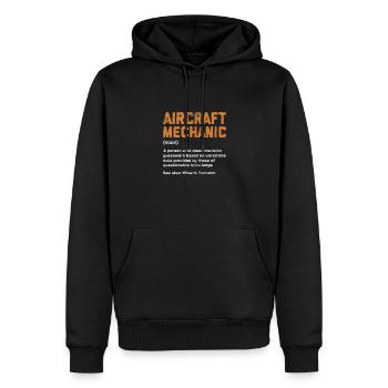 Mécanicien d’avion Aviation Cadeau d’avion - Sweat à capuche Premium bio Homme - noir - Devant - Nico (187cm)