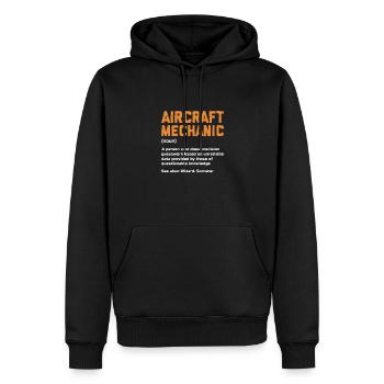 Mécanicien d’aéronefs - Sweat à capuche Premium bio Homme - noir - Devant - Nico (187cm)