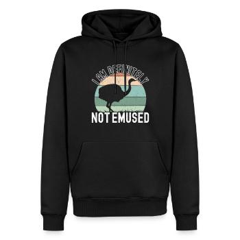 Emu Strauß - Männer Premium Bio Hoodie - Schwarz - Vorne - Nico (187cm)