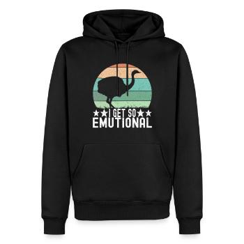 Emu Strauss - Sweat à capuche Premium bio Homme - noir - Devant - Nico (187cm)