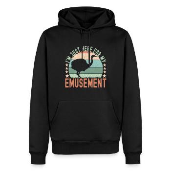 Emu Strauss - Sweat à capuche Premium bio Homme - noir - Devant - Nico (187cm)